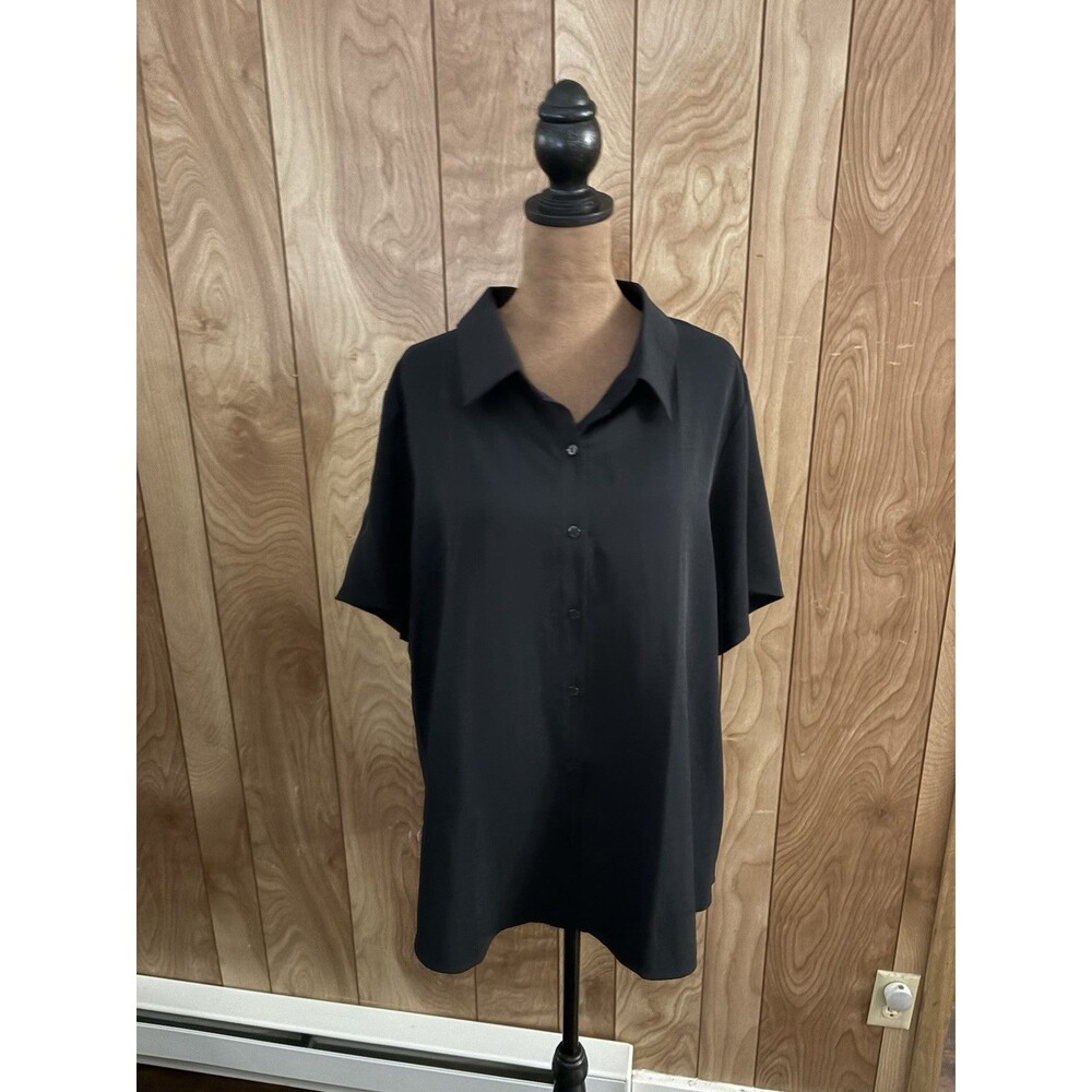 Diosun New Fashion Black Button Down Shirt Women's Size 2XL NWT